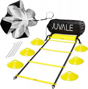Juvale Speed and Agility Ladder Training Set with 6 Cones and Resistance Parachute